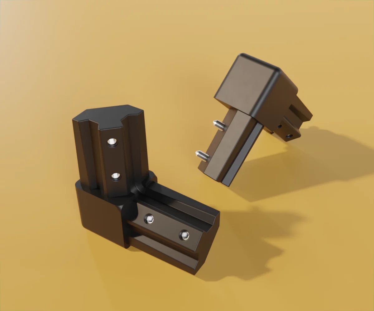 Zwei edge-plus-Verbinder vom Typ FC-AD-15053 auf einem gelben Hintergrund