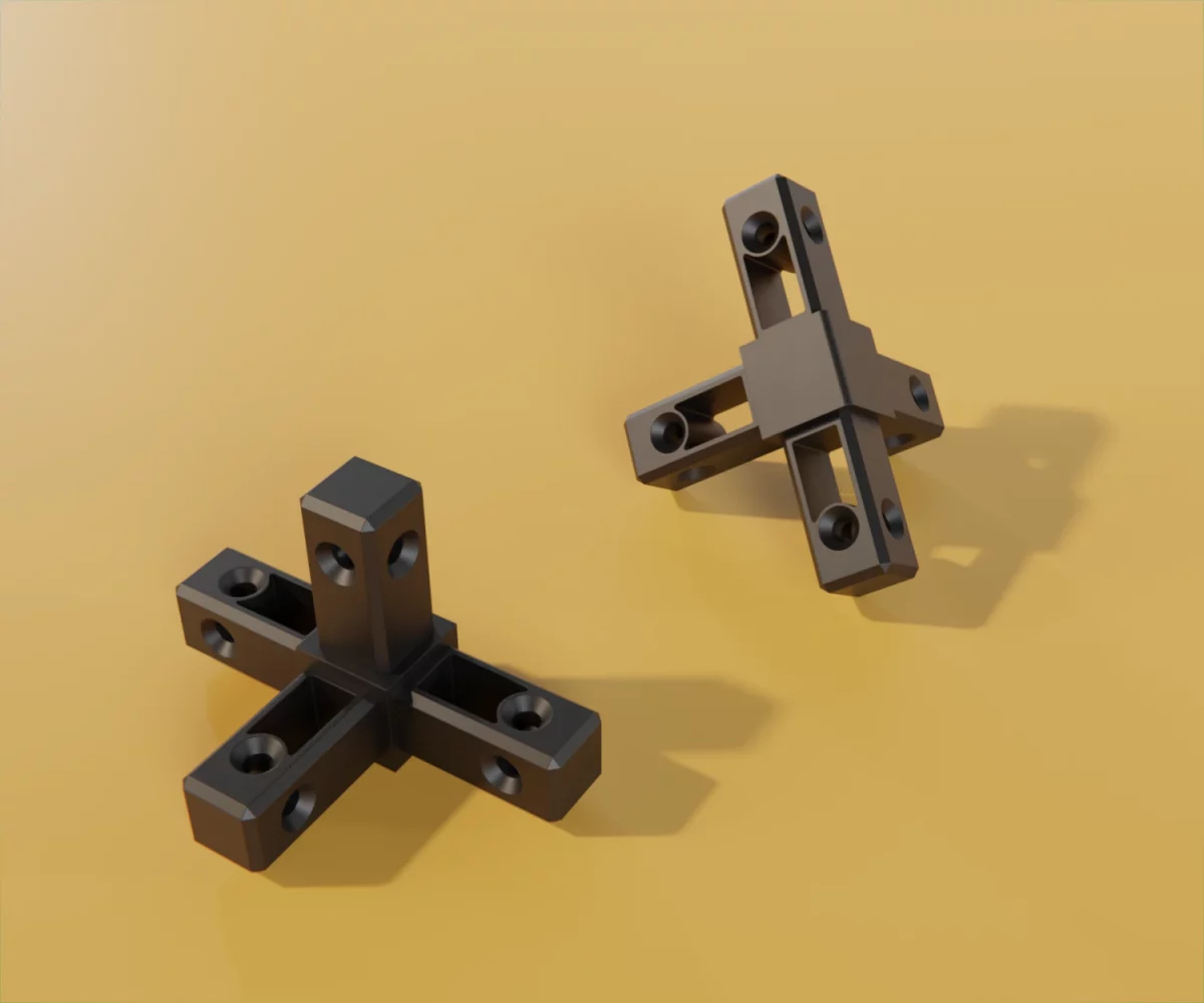 Zwei edge-Verbinder vom Typ FC-ZI-15012 auf einem gelben Hintergrund