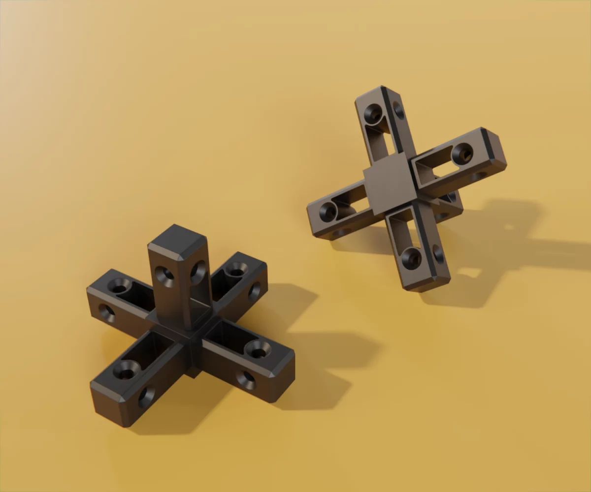 Zwei edge-Verbinder vom Typ FC-ZI-15021 auf einem gelben Hintergrund