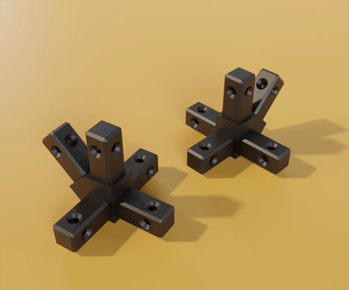 Zwei edge-Verbinder vom Typ FC-ZI-15035 auf einem gelben Hintergrund